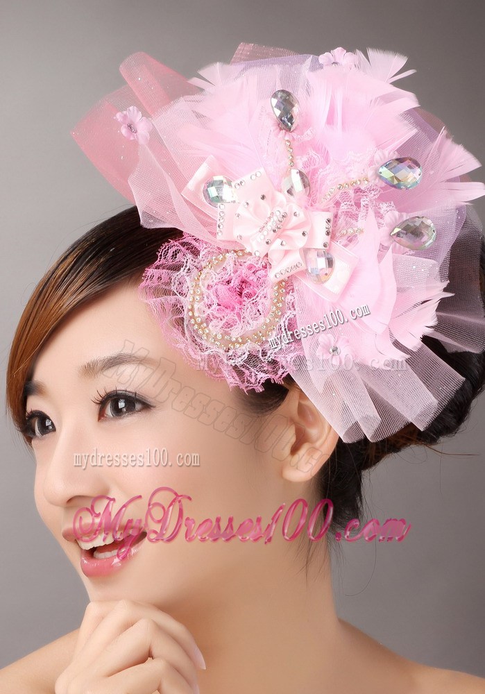 Sweet Tulle With Feather Beading Fascinators