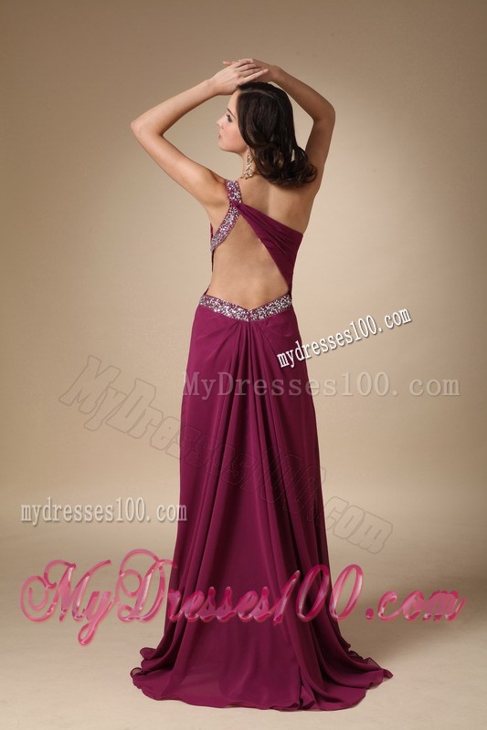 2013 Burgundy Column One Shoulder Beading Homecoming Dresses