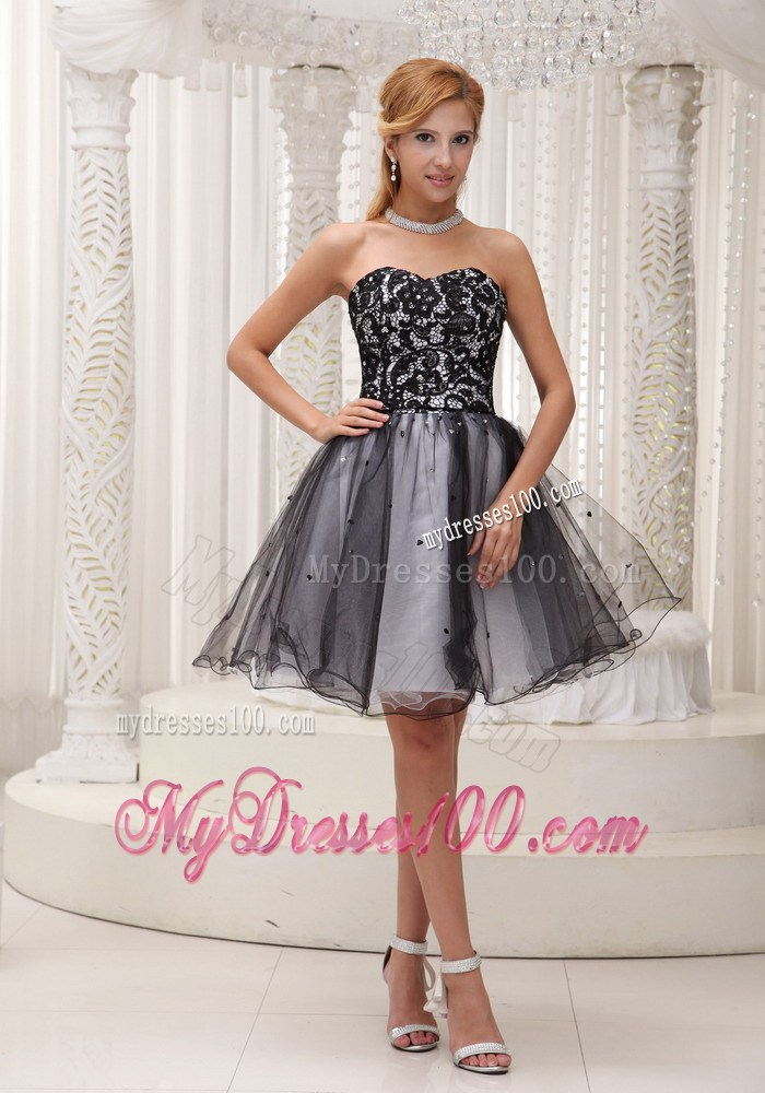 Lace Decorate Up Bodice Black Sequins Homecoming Dresses For 2013