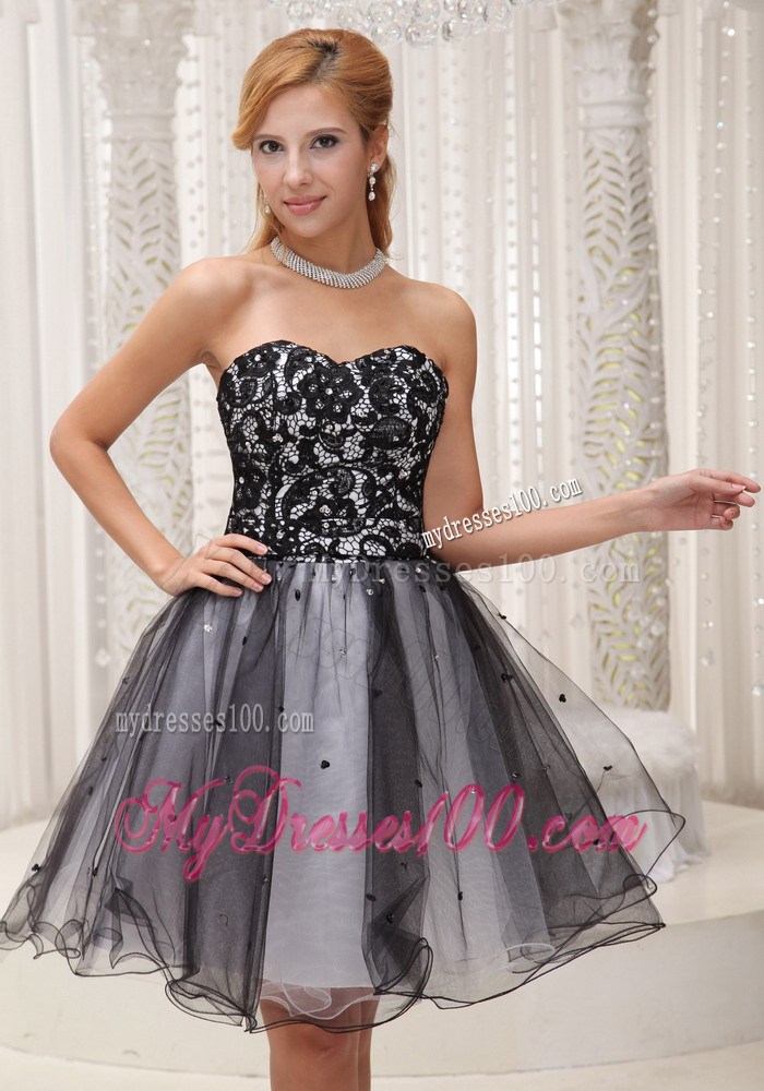 Lace Decorate Up Bodice Black Sequins Homecoming Dresses For 2013