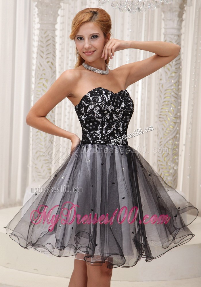 Lace Decorate Up Bodice Black Sequins Homecoming Dresses For 2013