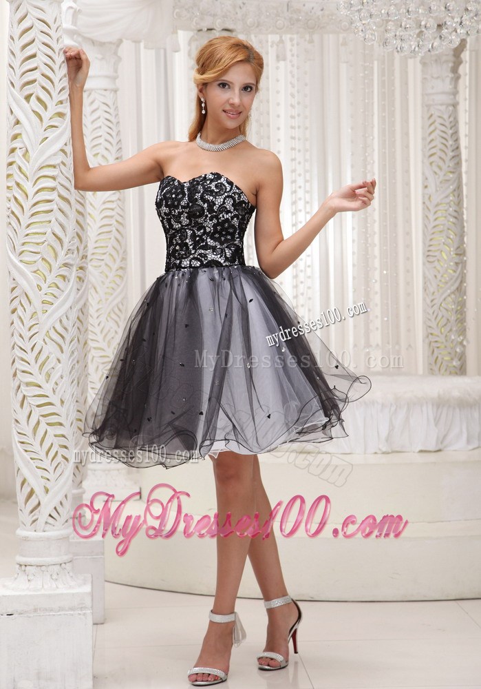 Lace Decorate Up Bodice Black Sequins Homecoming Dresses For 2013