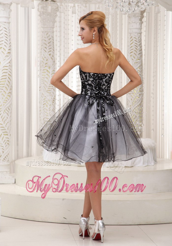 Lace Decorate Up Bodice Black Sequins Homecoming Dresses For 2013
