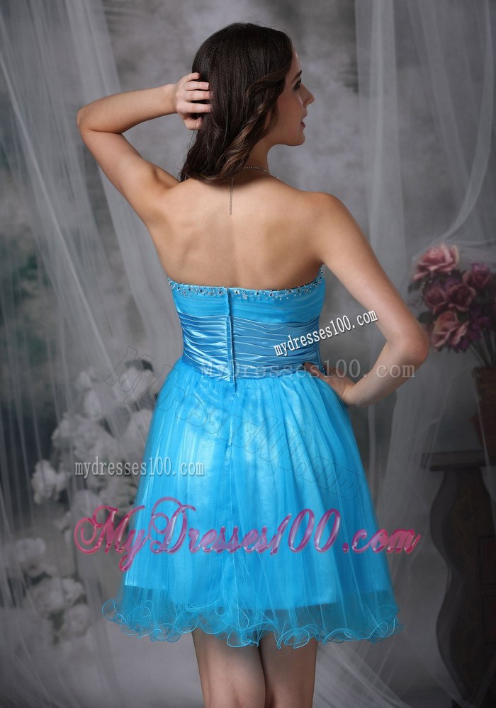 Customize Style Teal Column Homecoming Dresses Sweetheart Beading