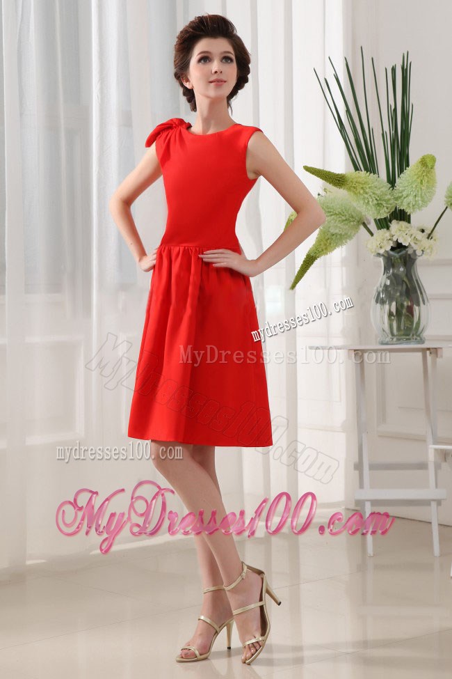 Red Short Homecoming Dresses with Knee-length Scoop for 2013