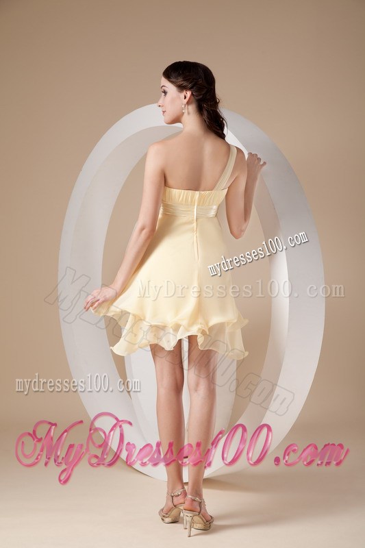 Sweet Light Yellow Homecoming Dresses Strapless Beading 2013