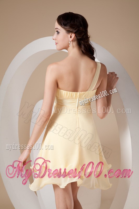 Sweet Light Yellow Homecoming Dresses Strapless Beading 2013