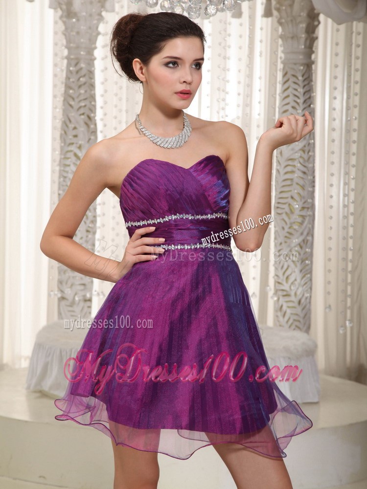 Popular Sweetheart Mini-length Beading Homecoming Dresses