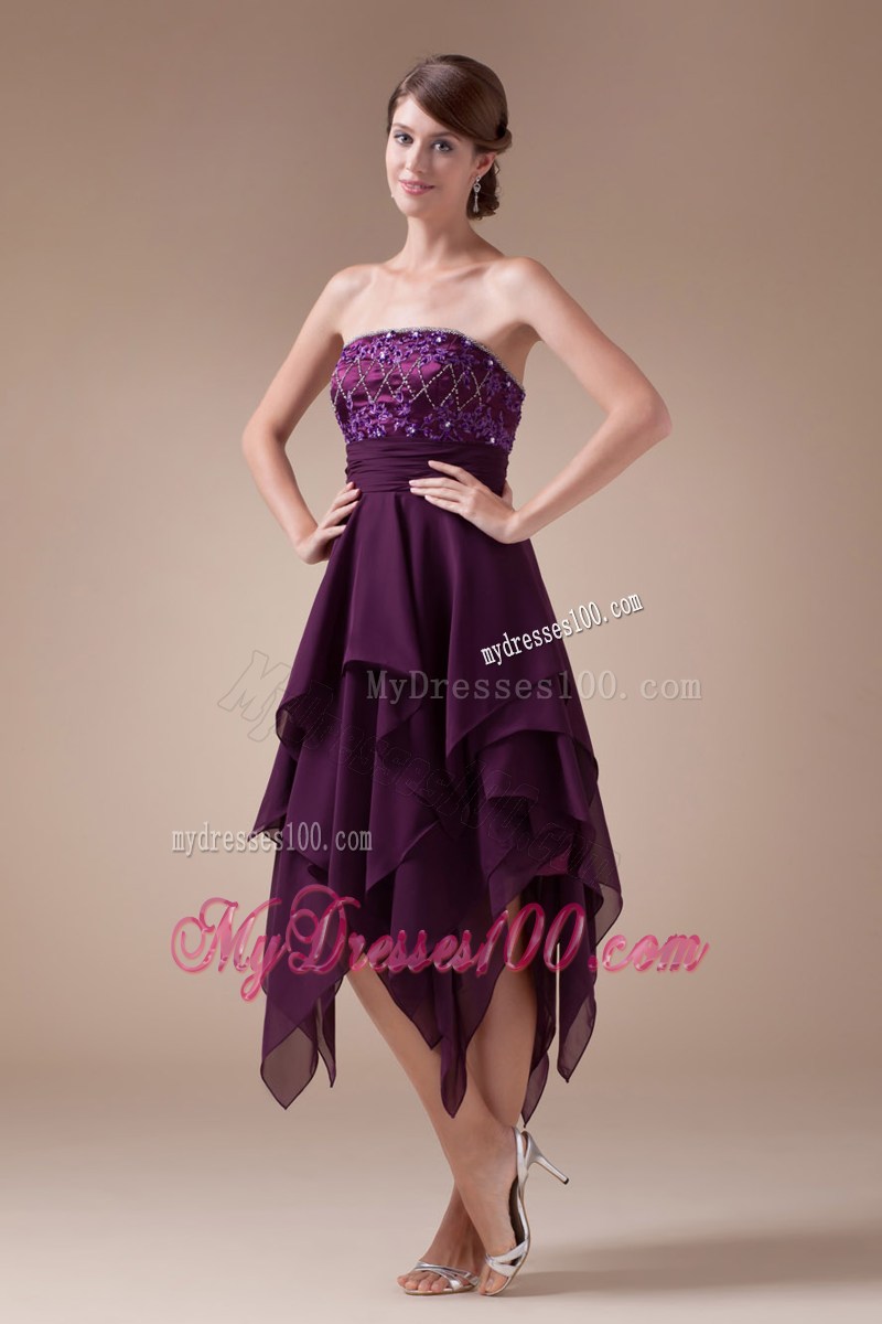 Appliques Empire Strapless Short Homecoming Dresses For 2013