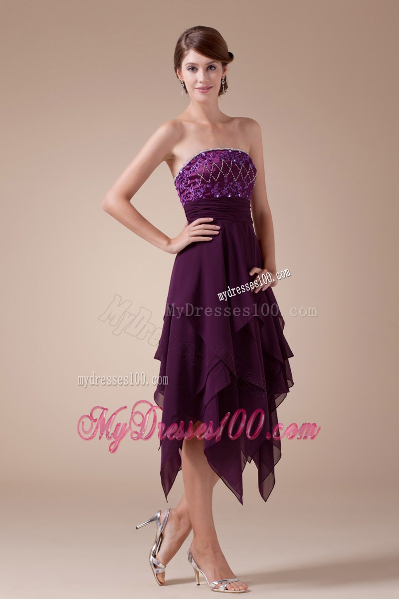 Appliques Empire Strapless Short Homecoming Dresses For 2013