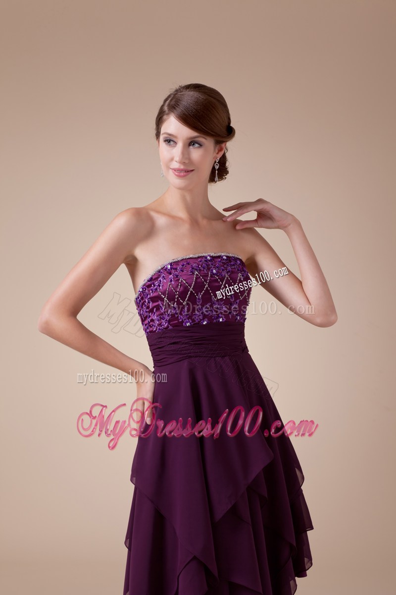 Appliques Empire Strapless Short Homecoming Dresses For 2013