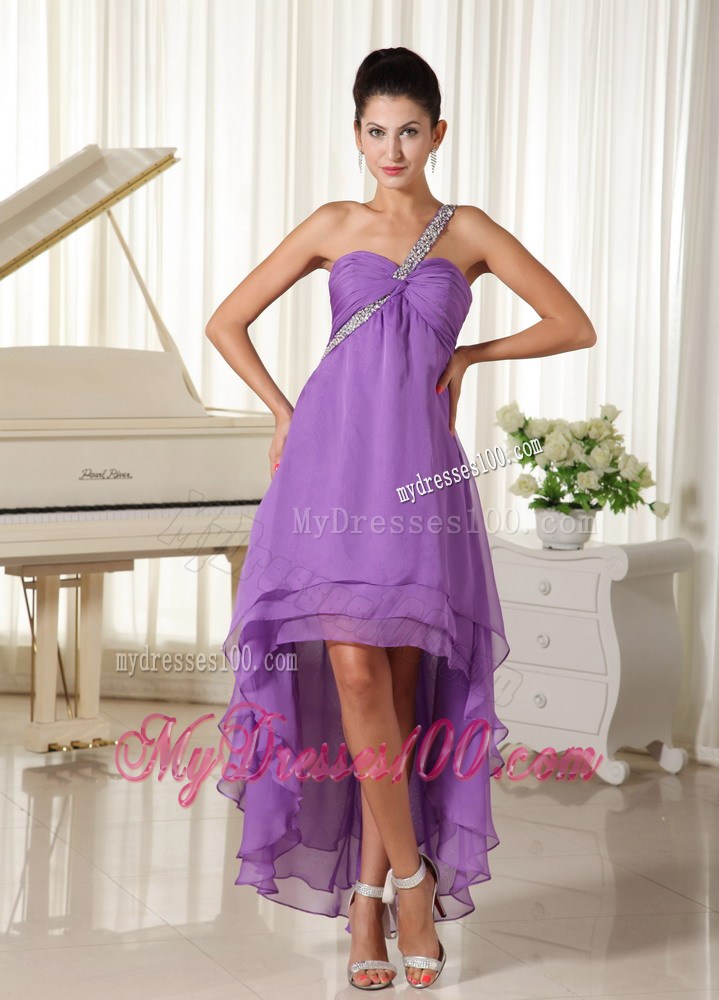 Beaded Decorate Shoulder For 2013 High-low Homecoming Dresses