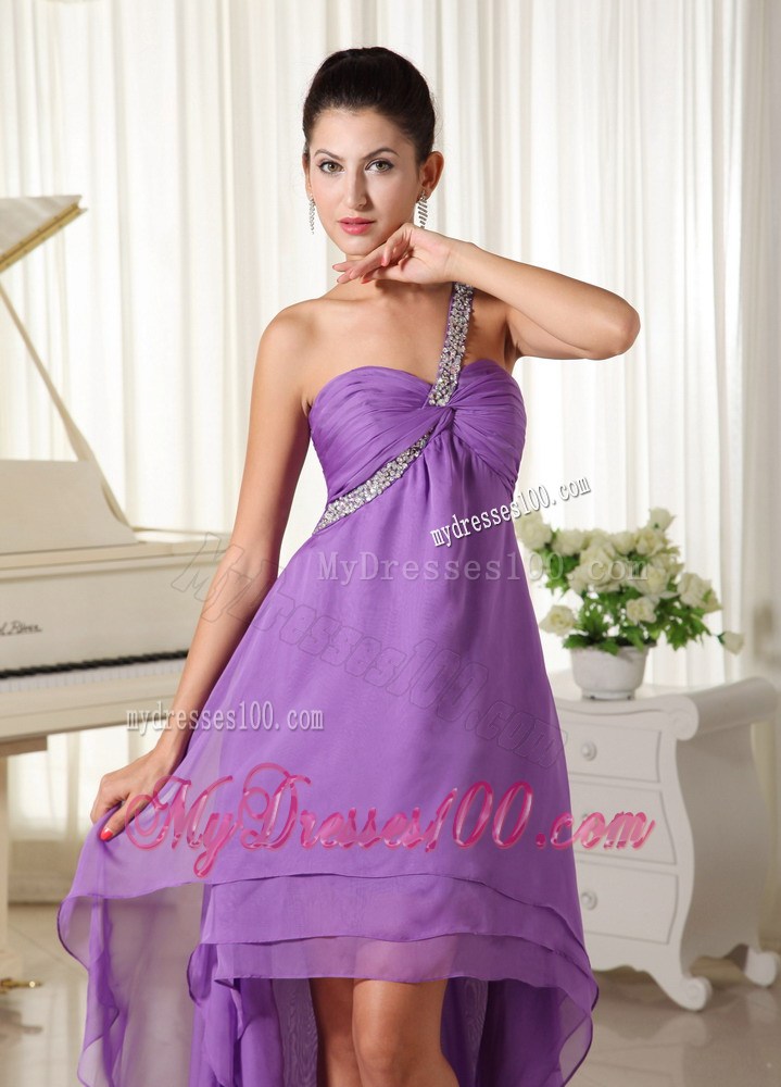 Beaded Decorate Shoulder For 2013 High-low Homecoming Dresses