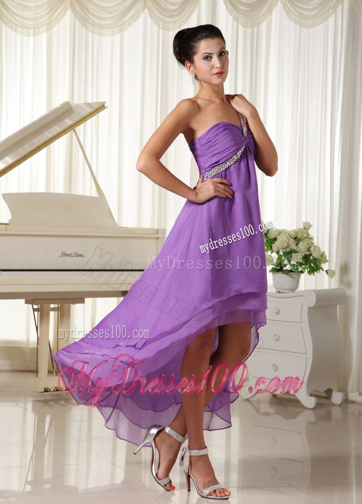 Beaded Decorate Shoulder For 2013 High-low Homecoming Dresses