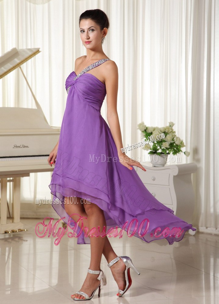 Beaded Decorate Shoulder For 2013 High-low Homecoming Dresses