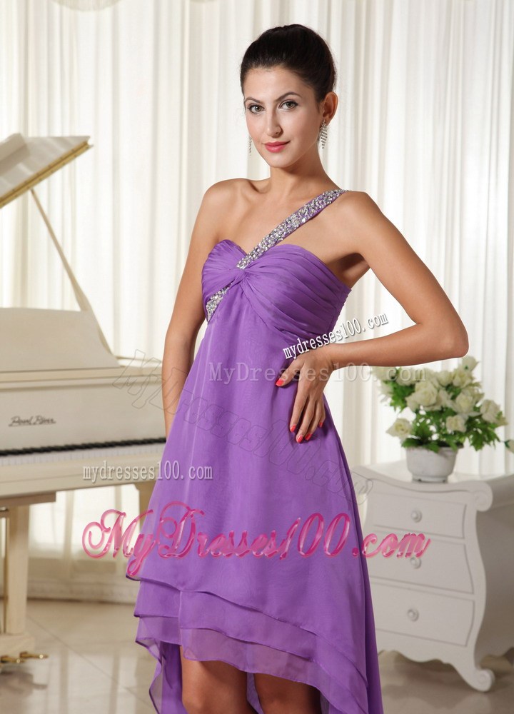 Beaded Decorate Shoulder For 2013 High-low Homecoming Dresses