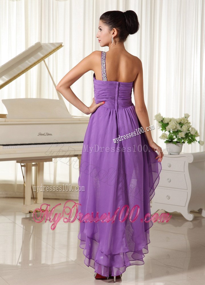 Beaded Decorate Shoulder For 2013 High-low Homecoming Dresses