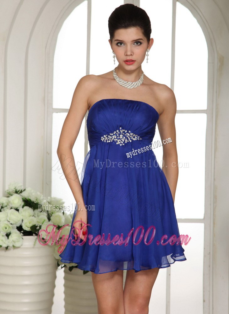 Peacock Blue Beading 2013 Homecoming Dresses With Mini-length