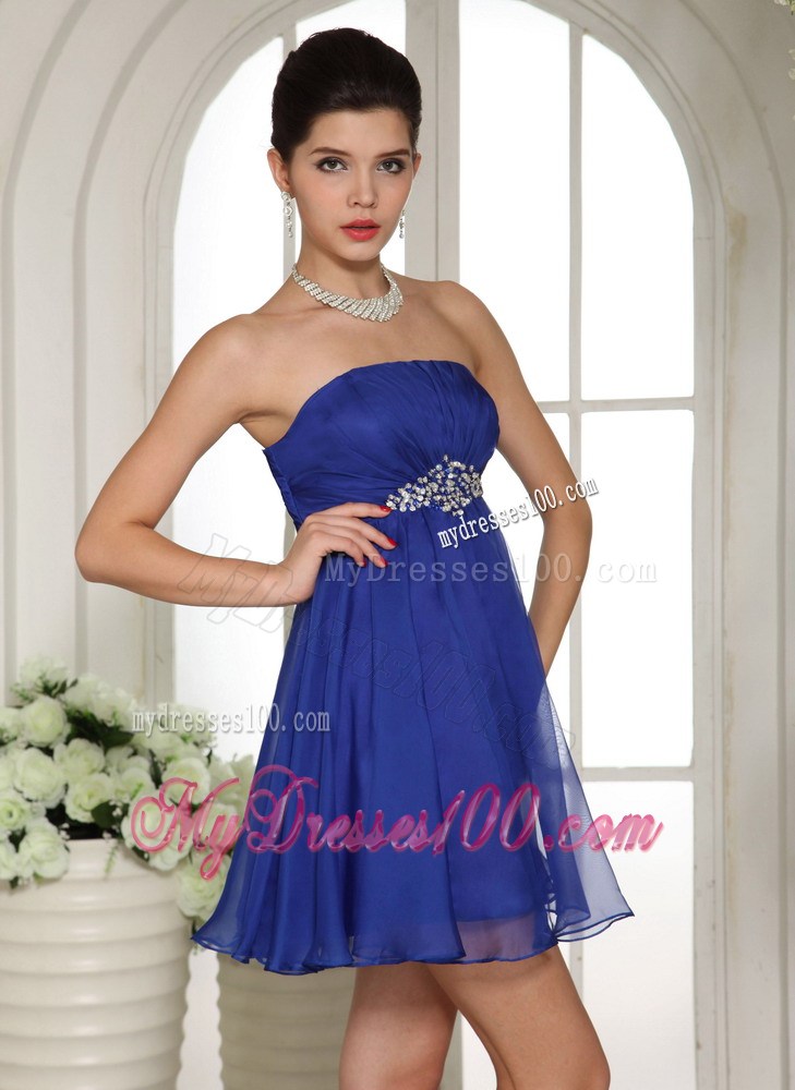 Peacock Blue Beading 2013 Homecoming Dresses With Mini-length