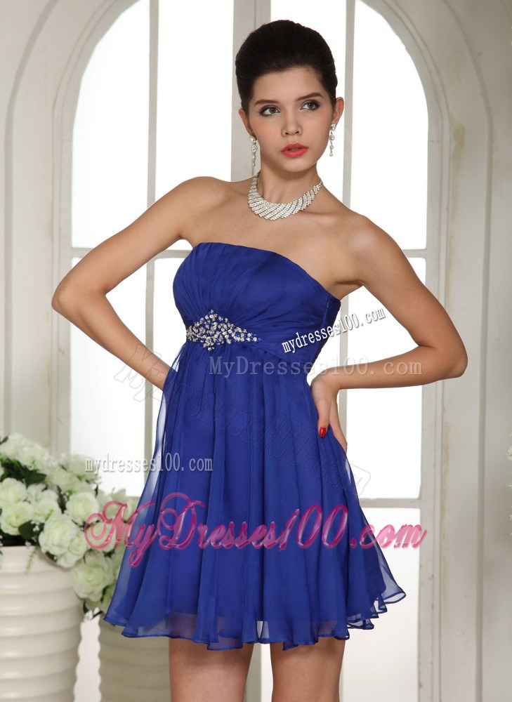 Peacock Blue Beading 2013 Homecoming Dresses With Mini-length