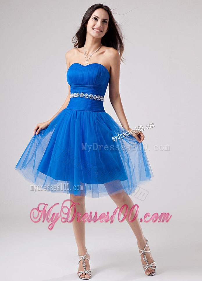 Beading Strapless Knee-length Ruching Homecoming Dresses