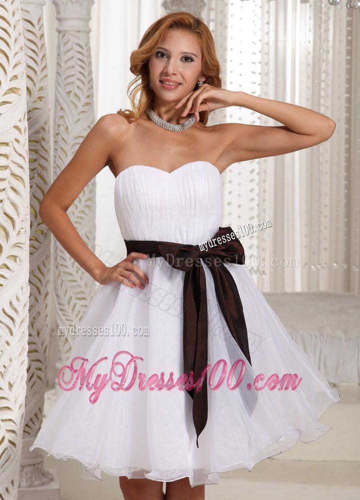 Sash Sweetheart With Ruche Bodice Homecoming Dresses For Summer