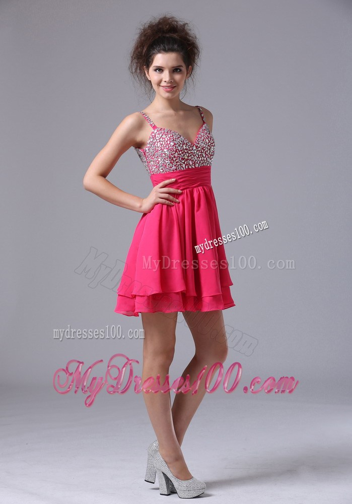 Beading Straps Beaded Decorate Shoulder Short Homecoming Dresses
