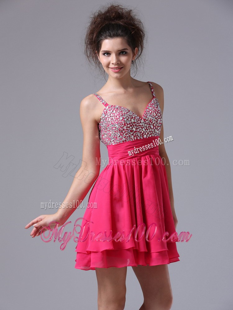 Beading Straps Beaded Decorate Shoulder Short Homecoming Dresses