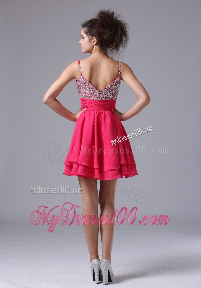 Beading Straps Beaded Decorate Shoulder Short Homecoming Dresses