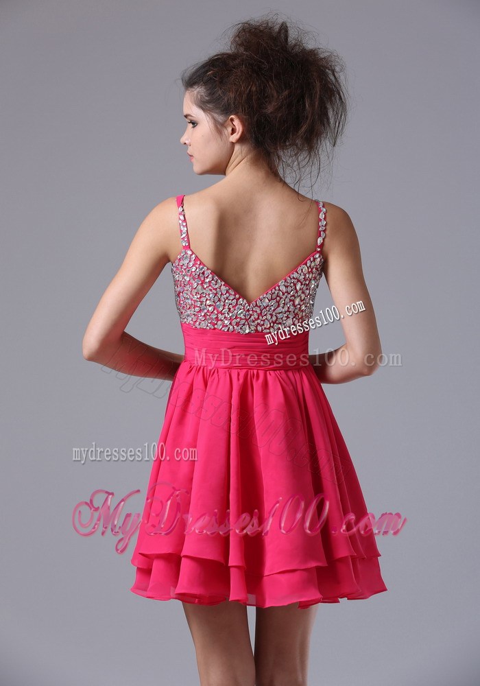 Beading Straps Beaded Decorate Shoulder Short Homecoming Dresses