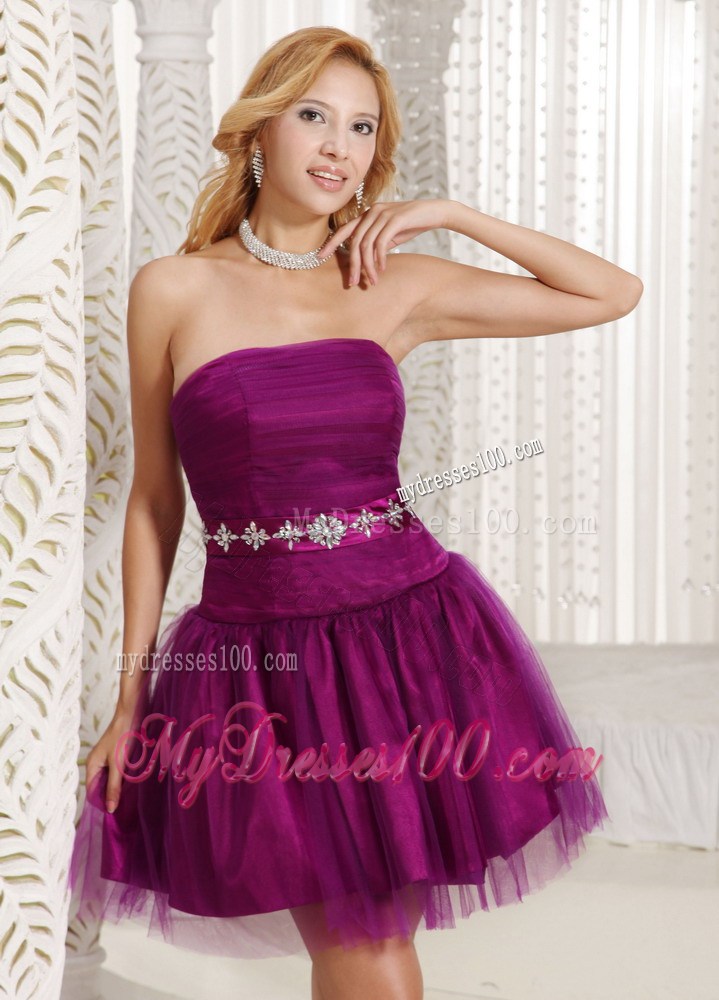 Custom Made Purple Homecoming Dress Beading in Summer