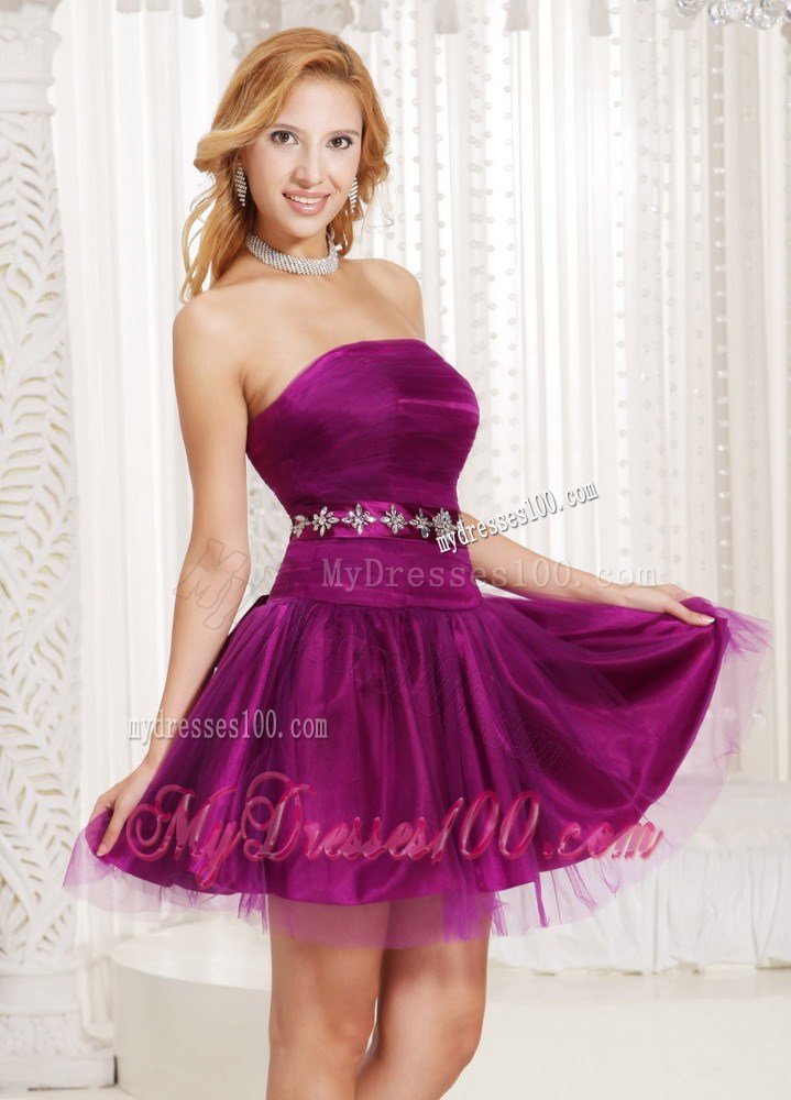 Custom Made Purple Homecoming Dress Beading in Summer