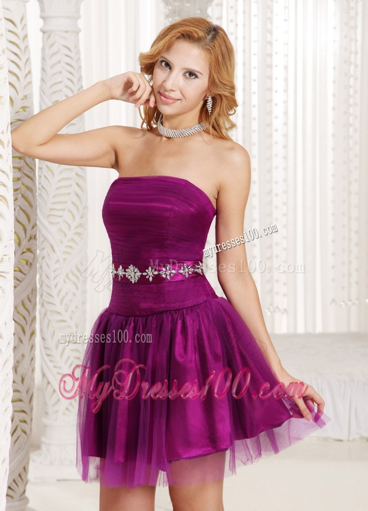Custom Made Purple Homecoming Dress Beading in Summer
