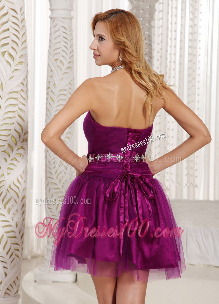 Custom Made Purple Homecoming Dress Beading in Summer