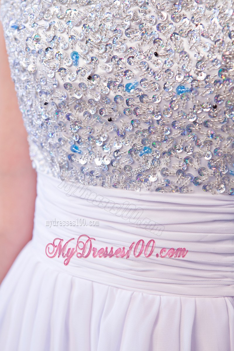 White Straps Beading Homecoming Dresses for Girl Party