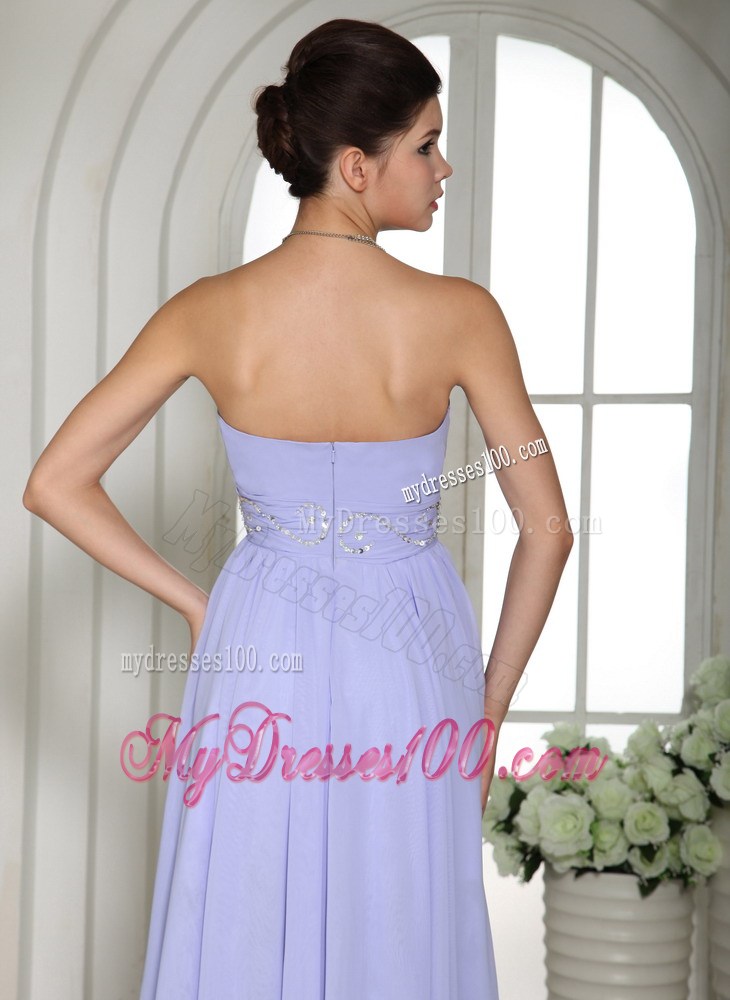 Lilac Beaded Decorate High-low Homecoming Dresses For Custom Made