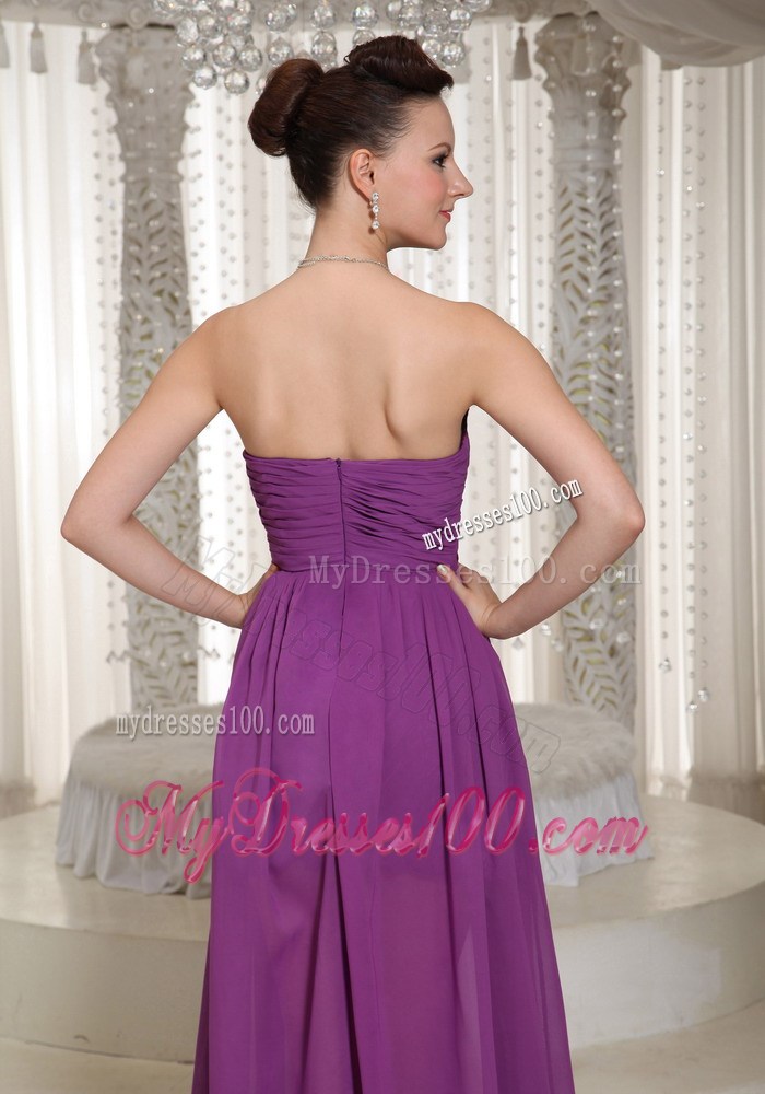 High-low Ruched Sweetheart Homecoming Dresses With Beading