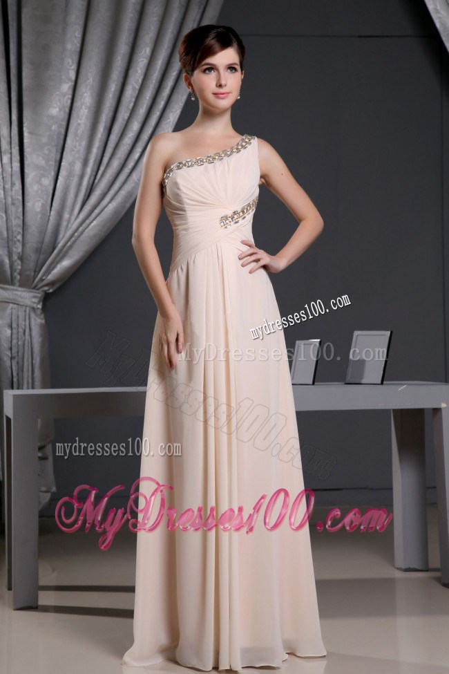 One Shoulder Baby Pink and Beading For Homecoming Dresses 2013