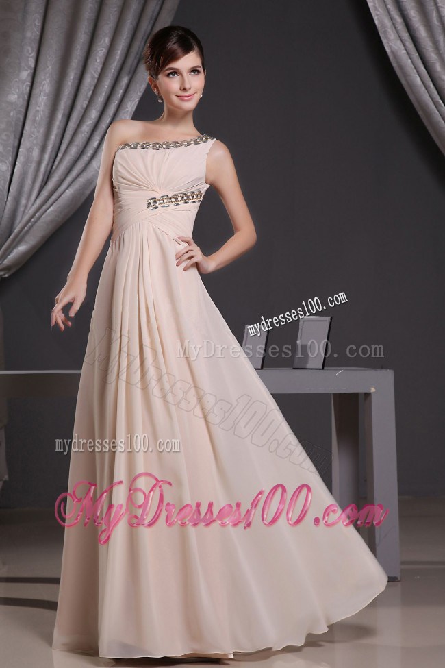 One Shoulder Baby Pink and Beading For Homecoming Dresses 2013