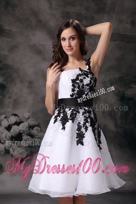 Modest White One Shoulder Lace Short Homecoming Dress 2013