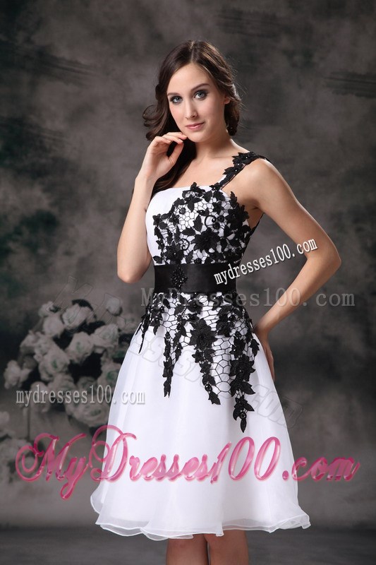 Modest White One Shoulder Lace Short Homecoming Dress 2013