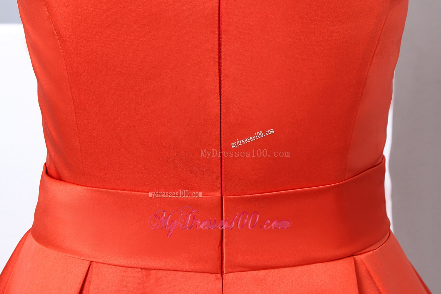 Modest Orange Red Bateau Beading Homecoming Dresses Mini-length