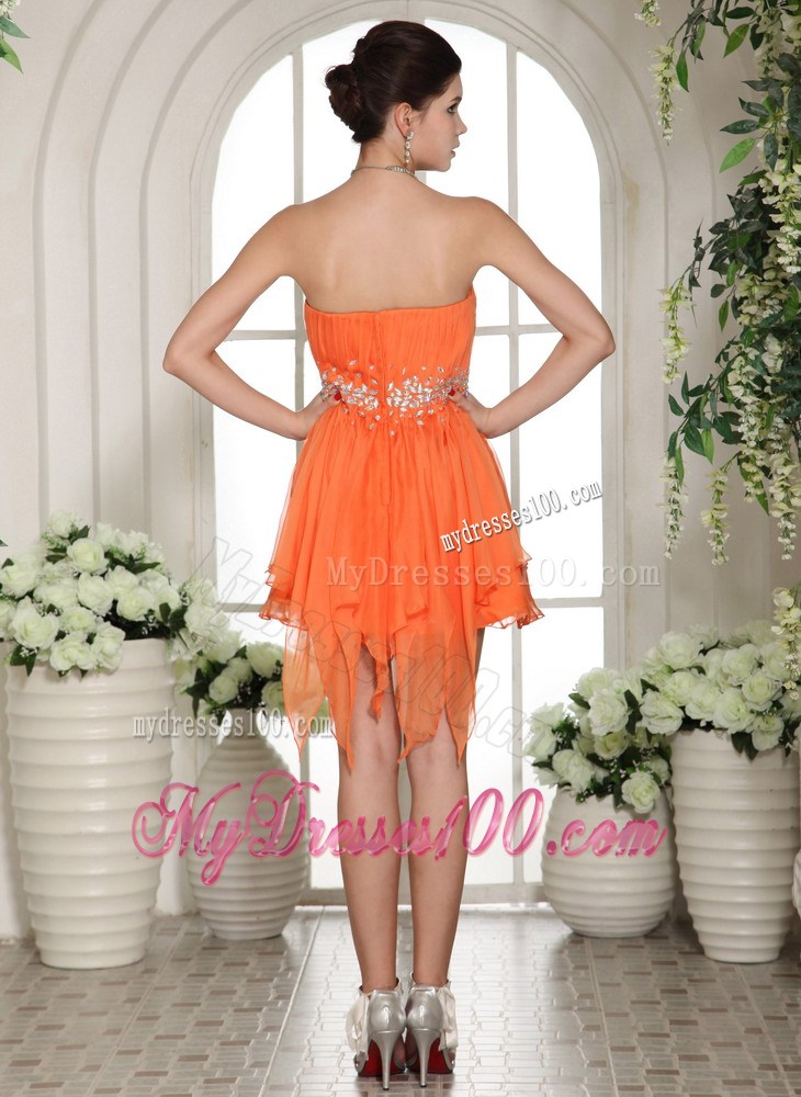 Beaded Decorate Asymmetrical Homecoming Dress For Custom Made