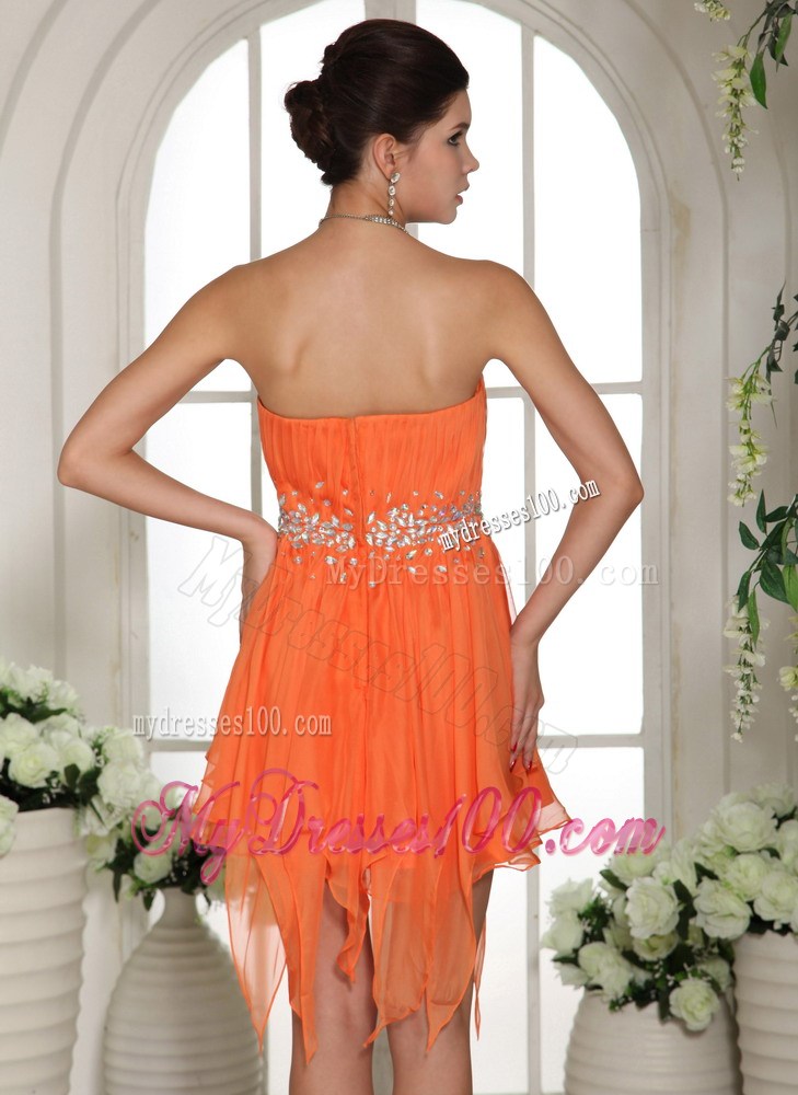 Beaded Decorate Asymmetrical Homecoming Dress For Custom Made