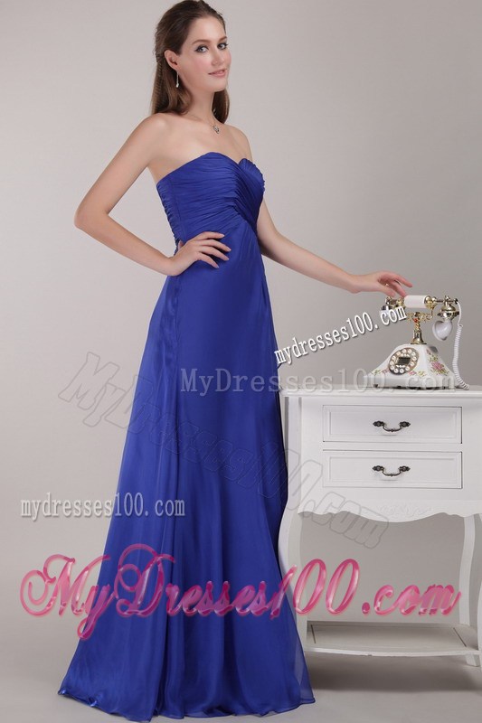 Royal Blue Empire Sweetheart Homecoming Dresses with Ruched