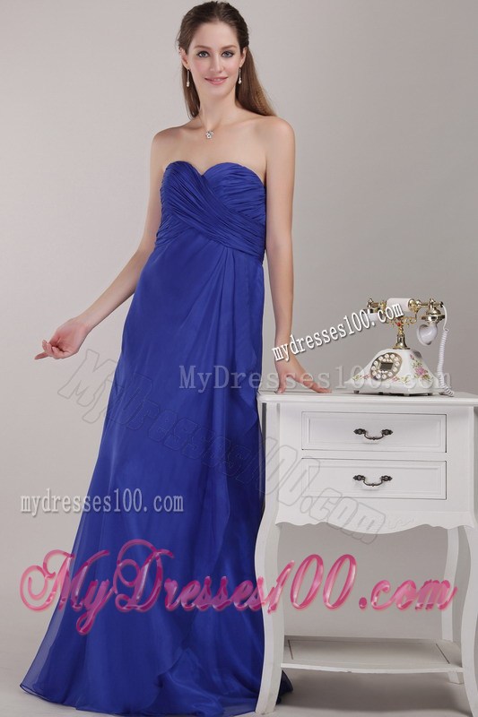 Royal Blue Empire Sweetheart Homecoming Dresses with Ruched
