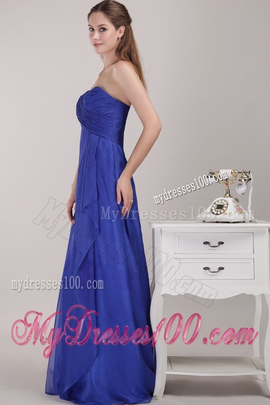 Royal Blue Empire Sweetheart Homecoming Dresses with Ruched