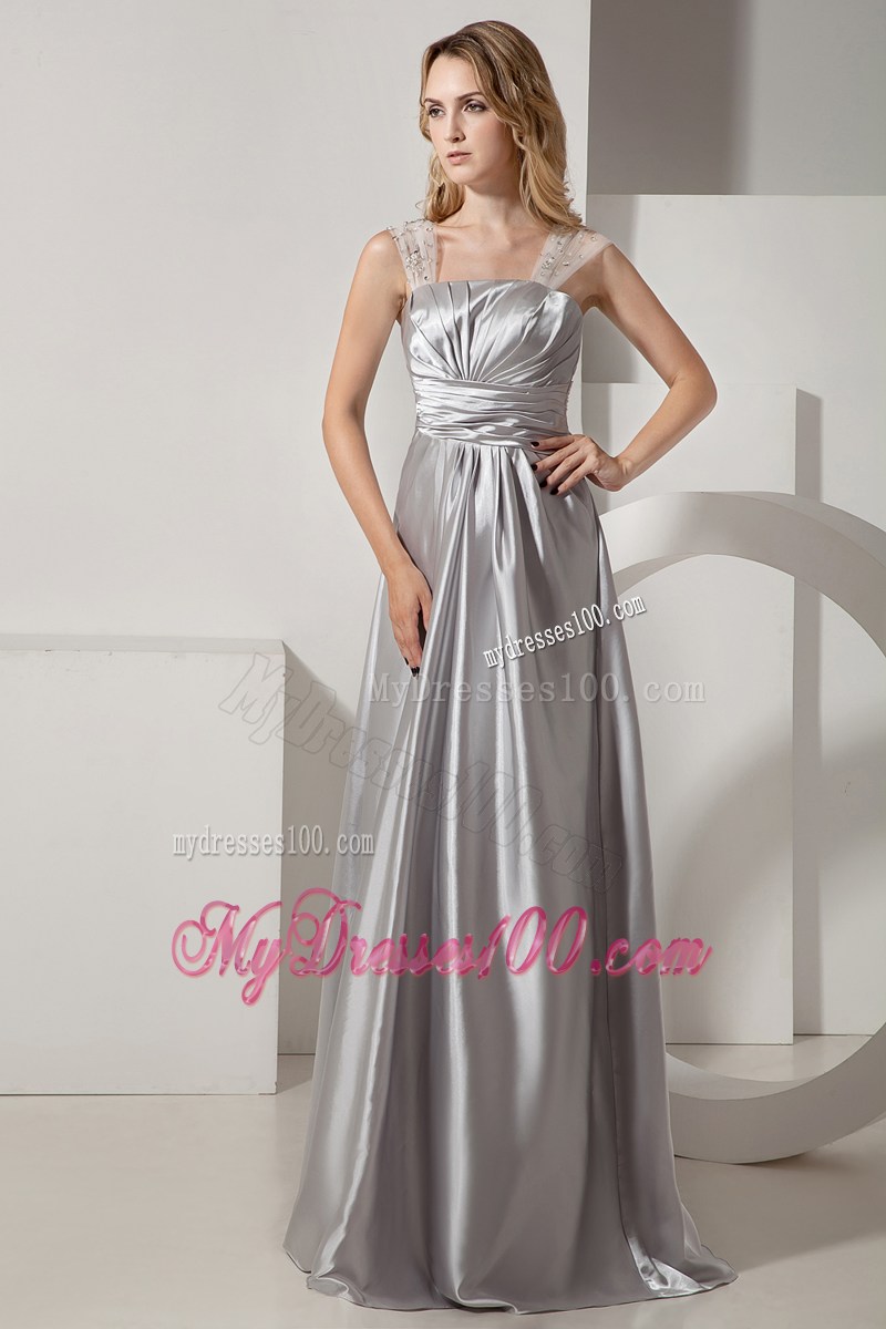 Sliver Column Straps Ruched and Beading Homecoming Dresses in 2013