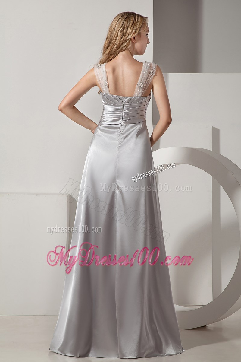 Sliver Column Straps Ruched and Beading Homecoming Dresses in 2013