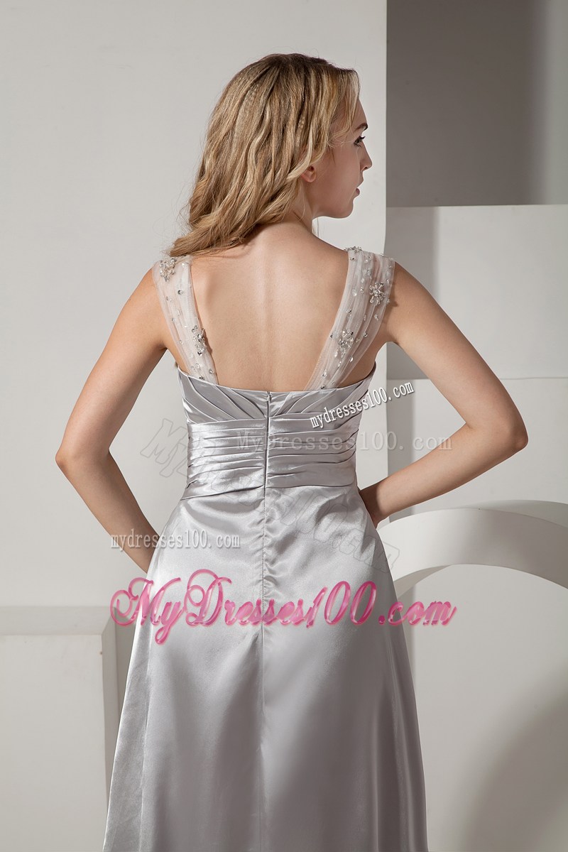 Sliver Column Straps Ruched and Beading Homecoming Dresses in 2013